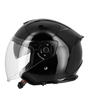 Casque jet Noir Brillant - S771 ou a consommer sur place