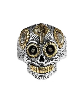 Cavalera Totenkopf-Bikerring (Silber) pas cher 