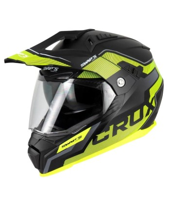 Casque moto cross / enduro - Jaune rembourrage situé sous