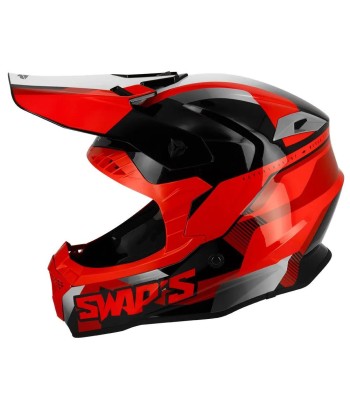 Casque moto cross homologuée - Rouge SWAPS S849 50% de réduction en Octobre 2024