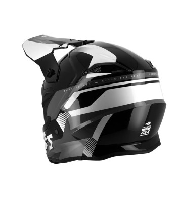 Casque moto cross Noir et Blanc -  FASTER paiement sécurisé