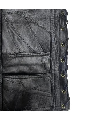 Gilet Cuir Biker Skull Calaveras français