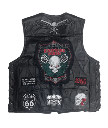 Gilet Cuir Biker Hardcore Skull online