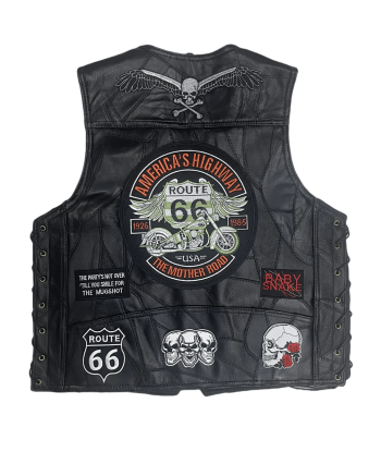 Gilet cuir homme biker - Route 66 Legend online