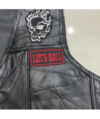 Gilet cuir biker noir - La mort avant le déshonneur les muscles