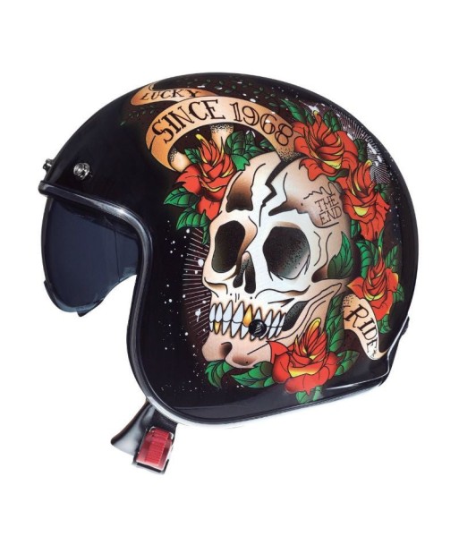 Casque moto Jet - MT SKULL &ROSES des créatures d'habitude