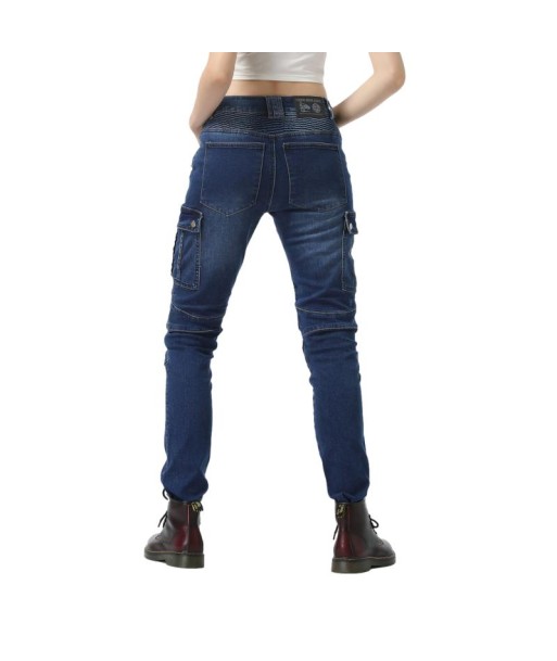 Pantalon jean moto femme - Bella Denim™ Bleu le des métaux précieux