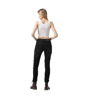 Pantalon jean moto femme - Bella Denim™Noir brillant des détails fins