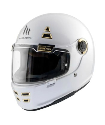 Casque moto vintage | MT JARAMA BLANC NACRE la chaussure