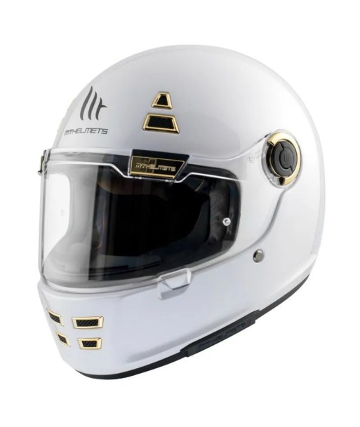 Casque moto vintage | MT JARAMA BLANC NACRE la chaussure