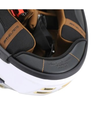 Casque moto vintage | MT JARAMA BLANC NACRE la chaussure