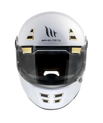 Casque moto vintage | MT JARAMA BLANC NACRE la chaussure