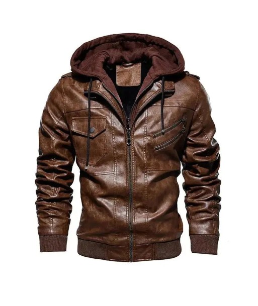 Veste cuir biker a capuche Comparez et commandez 