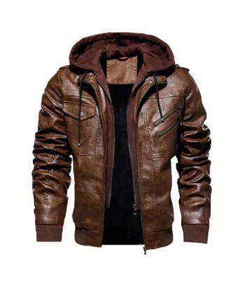 Veste cuir biker a capuche Comparez et commandez 