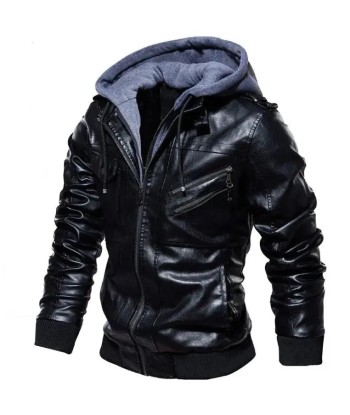 Veste cuir biker a capuche Comparez et commandez 