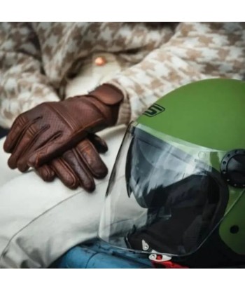 Gants de moto cuir vintage - Homologués CE rembourrage situé sous