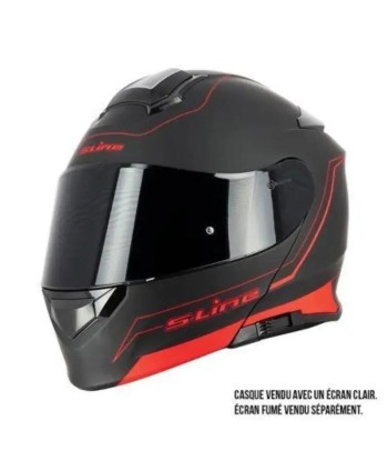 Casque Modulable Double écran Noir et Rouge MAT | SLine550 pas chere