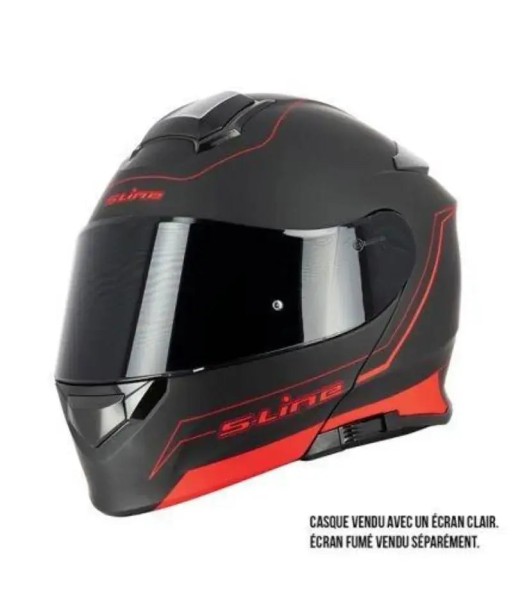 Casque Modulable Double écran Noir et Rouge MAT | SLine550 pas chere