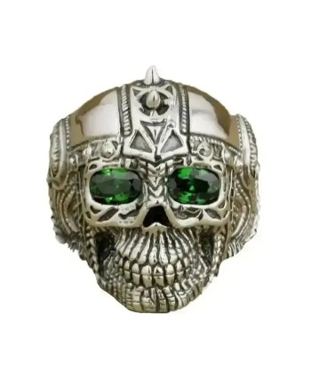 Bikerring - Dunkler Totenkopf (Silber) de pas cher