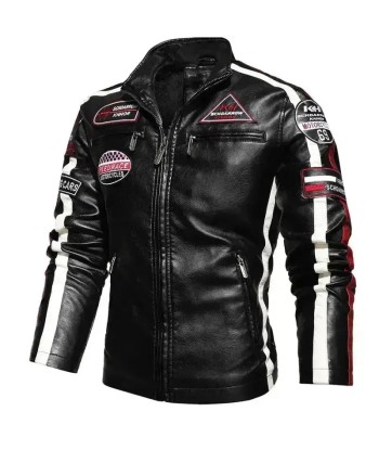 Veste cuir biker vintage - Speed RACE Noir pas cher chine