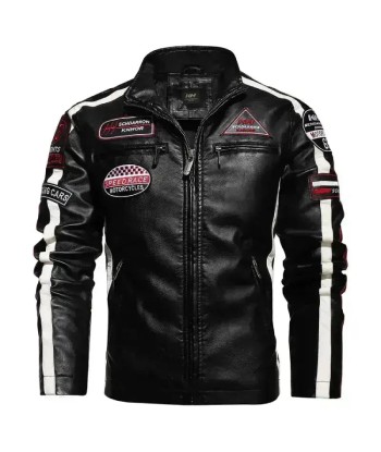 Veste cuir biker vintage - Speed RACE Noir pas cher chine