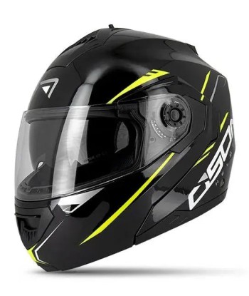 Casque moto modulable - Noir/Jaune S520 Livraison rapide