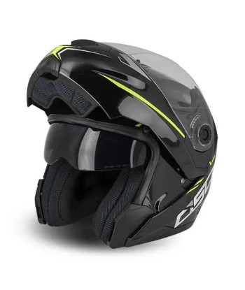 Casque moto modulable - Noir/Jaune S520 Livraison rapide