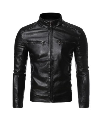 Veste cuir  vintage - Noir outlet