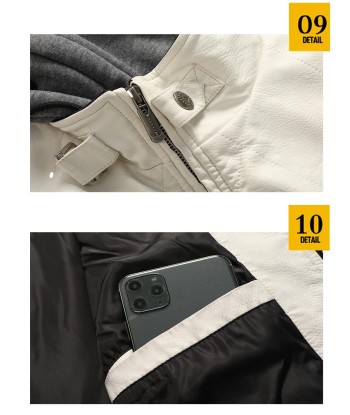 Veste en cuir blanc homme est présent 