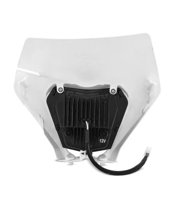 Lampe de Phare LED moto ECE homologuée + Plaque Enduro Offroad Universel XDure SW2 DRL blanc le des métaux précieux