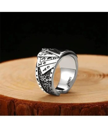 Bague motard quinte flush (Argent) rembourrage situé sous