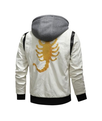 Blouson biker simili cuir blanc - Scorpion 50-70% off 