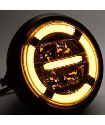 Phare rond de moto led - Jaune ou blanc les ctes