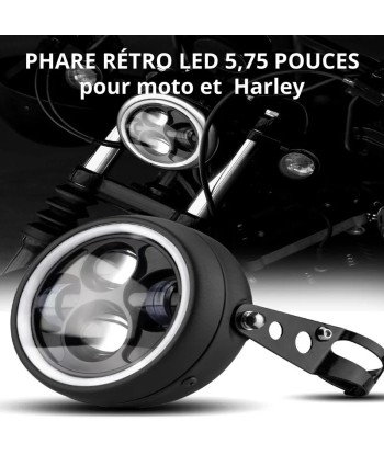 Phare moto LED rond - 5.75pouces en linge