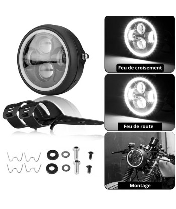 Phare moto LED rond - 5.75pouces en linge