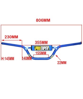 Guidon pro taper - Bleu 22mm prix pour 