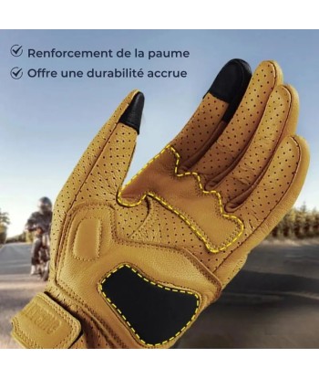 Gants moto cuir vintage outlet