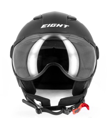 Piloten-Motorradhelm - S779 LEOV Mattschwarz Economisez 