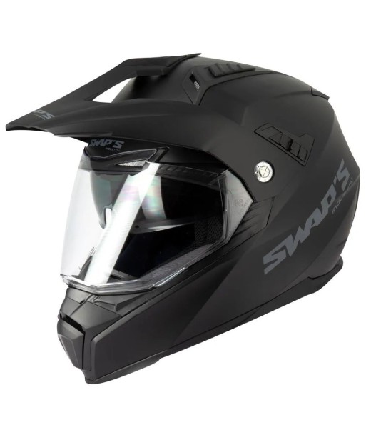 Casque moto cross/enduro + visiere -  Noir Mat Venez acheter