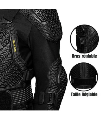 Gilet protection moto été Homologué- Safety Race™ rembourrage situé sous