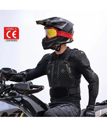 Gilet protection moto été Homologué- Safety Race™ rembourrage situé sous