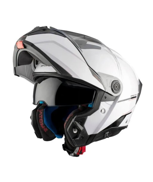 Casque  modulable moto ATOM 2 SV Bast - BLANC BRILLANT en ligne des produits 