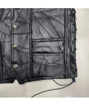 Gilet cuir biker noir - La mort avant le déshonneur Venez acheter