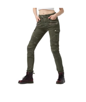 Pantalon jean moto femme - Bella Denim™ KAKI pas cher chine