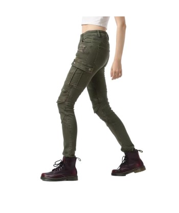 Pantalon jean moto femme - Bella Denim™ KAKI pas cher chine